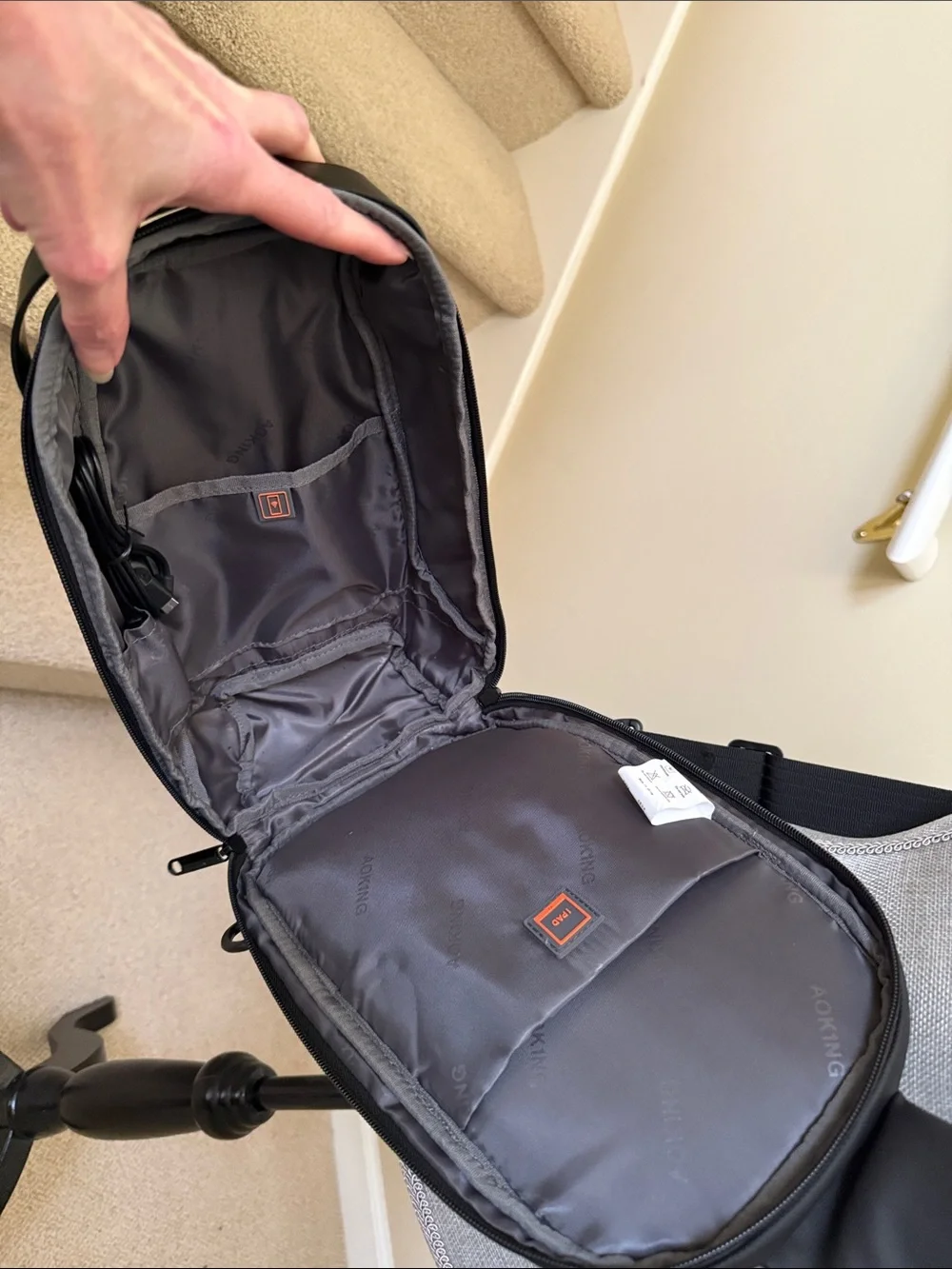 New without tag. Black Men’s Sling AOKING Backpack — Everyday Crossbody Carry.